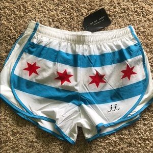 NWT Chicago Flag running shorts
